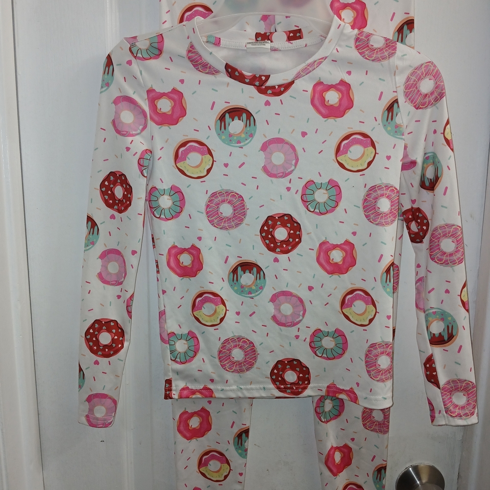 Colorful Donut Print Kids Pajama Set